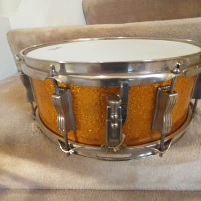 Ludwig Vintage 1966 Gold Sparkle Club Date Outfit W/ Matching Jazz Festival Snare - Amazing! image 9