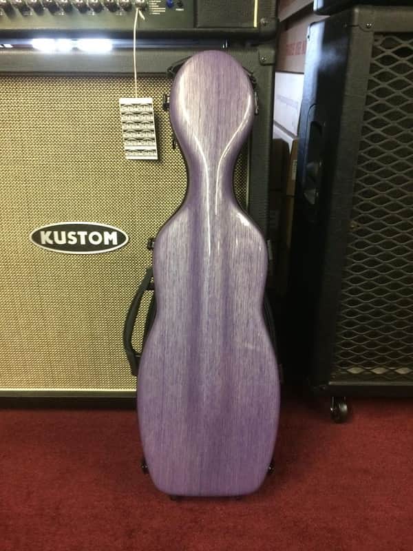 WCS Cello-Shaped VIOLIN upgraded Fiberglass Pro Case 4/4 Brushed Purple image 1