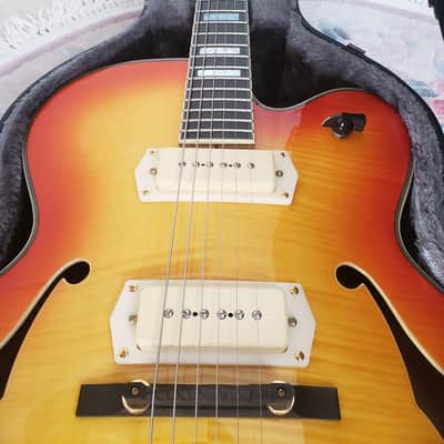 D'Angelico Excel EX-59 17" Hollow Body - Stairstep Tailpiece | Flame Maple Sunburst image 17