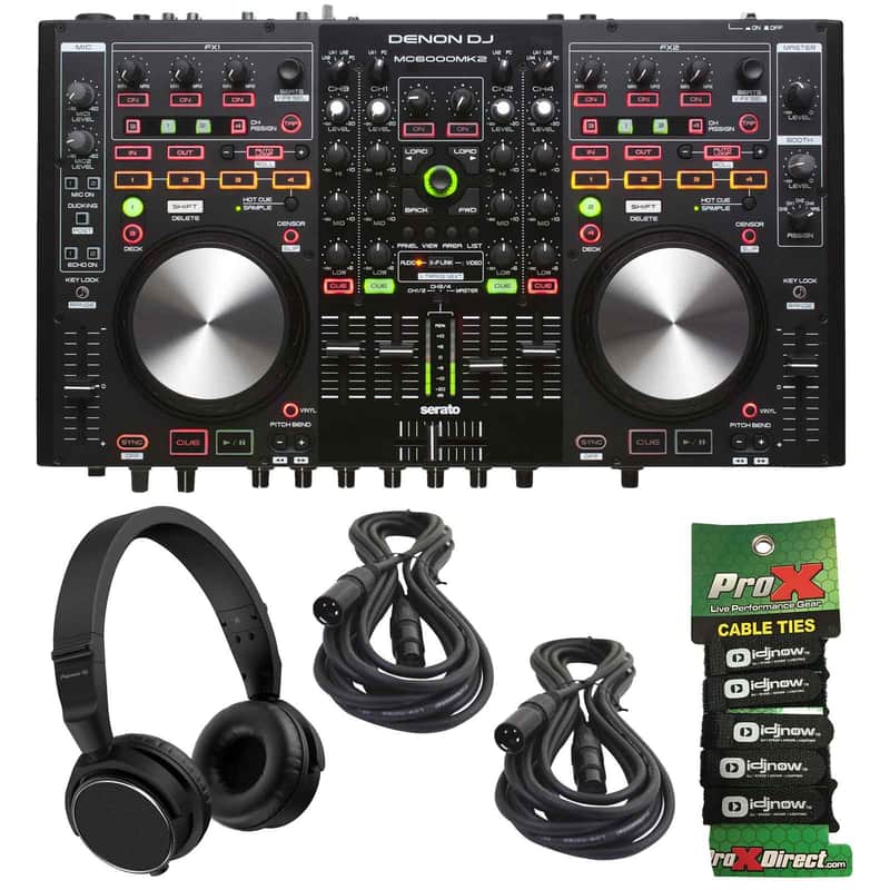 Denon MC6000 MK2 Professional 4-Ch Digital Controller w/ Serato DJ + Headphones image 1
