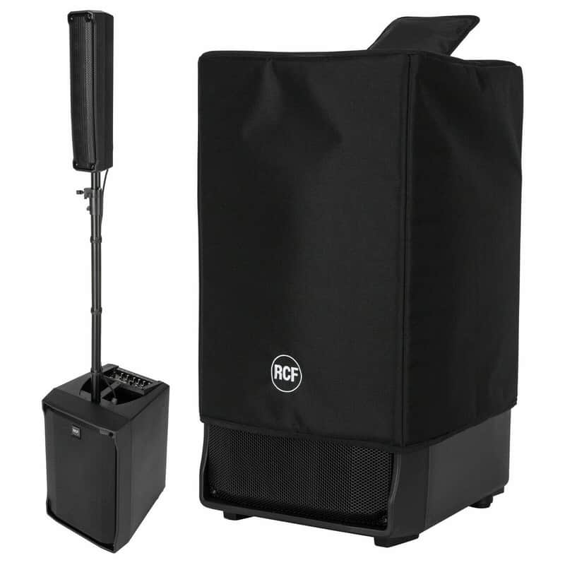 RCF EVOX JMIX8 Active 12" 1400W Line Array PA System w/8-Input Mixer + RCF Cover image 1