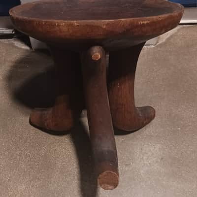 Huge vintage East/Central African wooden kettle drum and stand image 9