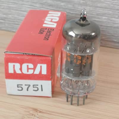 Pefect NOS NIB RCA 5751 BLACK PLATE made in USA special 12ax7 ecc83 XTRA STRONG balanced, great for Fender. image 2