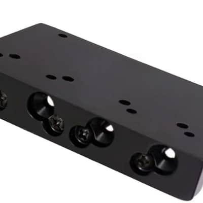 4 String Bass Bridge Tailpiece Roller Saddle Bridge Top Load or String Through Body (Black) image 3