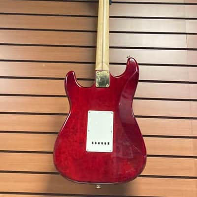 Squier Pro Tone Stratocaster with Rosewood Fretboard in Crimson Red Transparent 1997 image 6