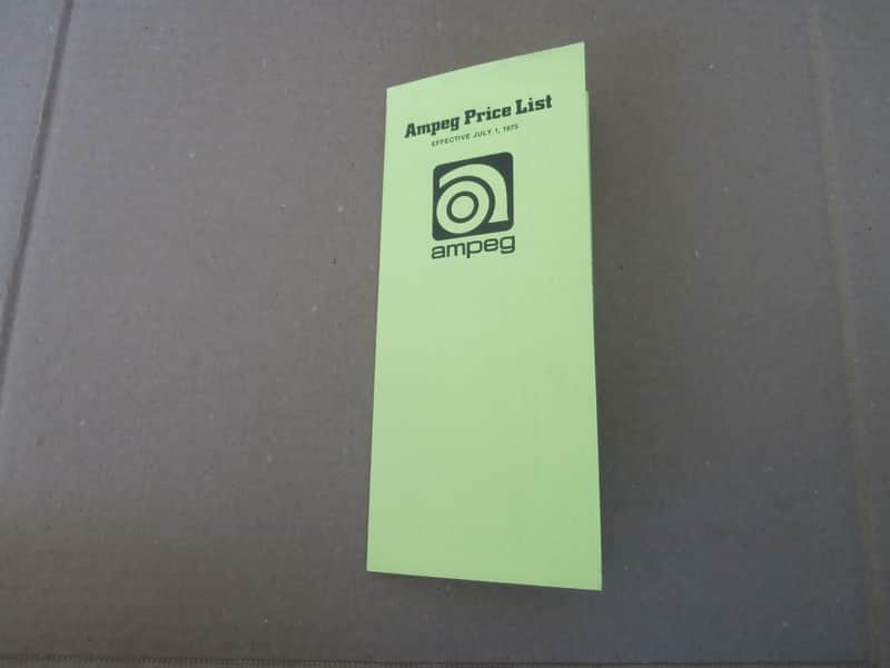 Vintage 1975 Ampeg Amplifier Price List! Rare, Original Case Candy, Paperwork! image 1
