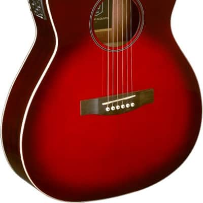 JN Guitars BES-ACE TRB Bessie Series Acoustic-Electric Auditorium, Solid Spruce Top, Red Burst image 1