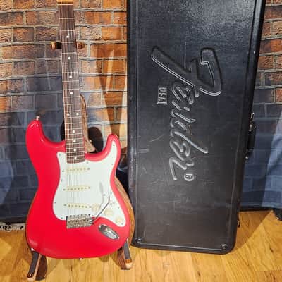 Vintage 1986 Squier MIJ Standard Stratocaster Rosewood Fretboard Torino Red w/ Fender USA OHSC image 1