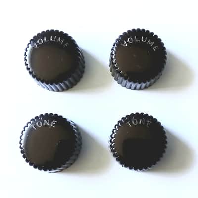 1960's Harmony / Silvertone Dark Brown Cupcake Guitar Knobs - Complete Set Of 4 image 1