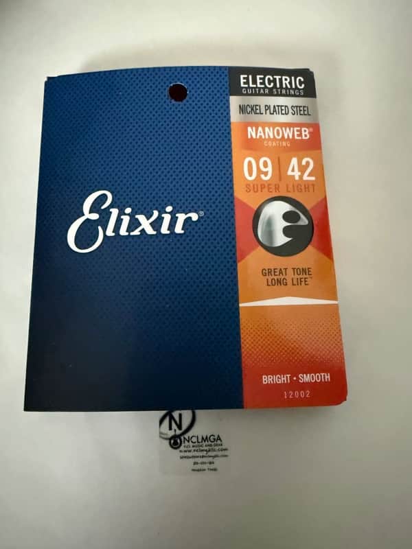Elixir Electric Strings Nickel Plated Steel with NANOWEB Coating Super Light (.009-.042)  2025 - Nickel image 1
