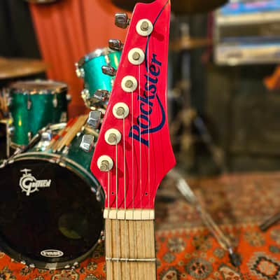 1980s Rockster Super Strat Red Graffiti Factory Graphics MIK image 4