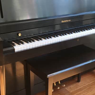 1994 Vintage Made in USA Baldwin 243HP Ebony Black Lacquer Acoustic Upright Studio Piano + Original Bench Key image 14