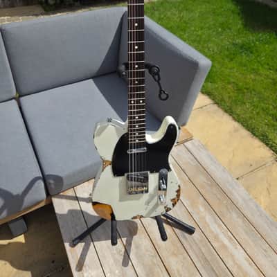 Fender Classic Player Baja '60s Telecaster (relic) 2014 - Modded Relic White over Candy Apple Red image 1