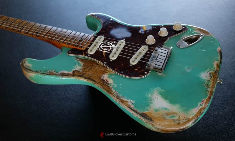 Fender American Stratocaster 40th Anniversary Seafoam Green Made in USA Heavy Aged Relic image 1