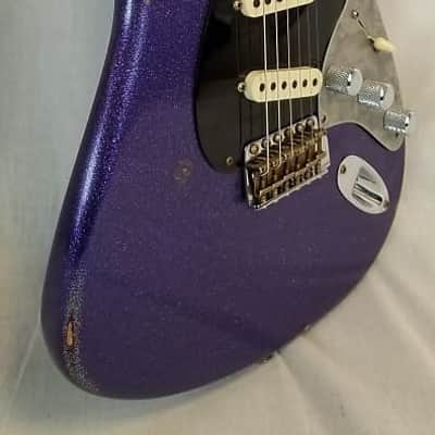 Fender Custom Shop B1 Limited Edition Poblano II Strat Relic Electric Guitar, Purple Sparkle W/ Case image 5