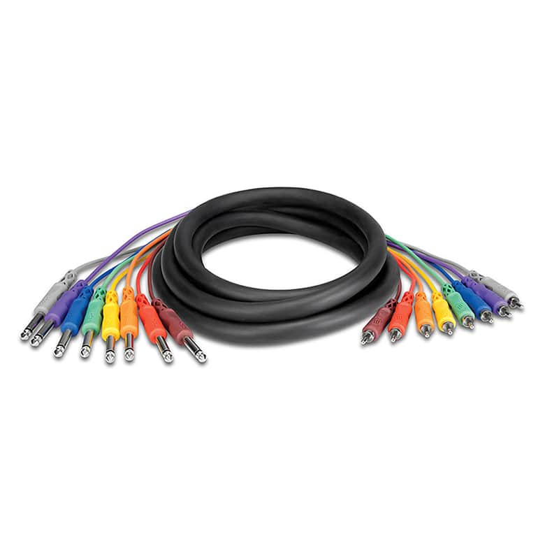 Hosa CPR802 CPR802 8 1/4" TS to RCA Patch Snake - 2 Meter image 1
