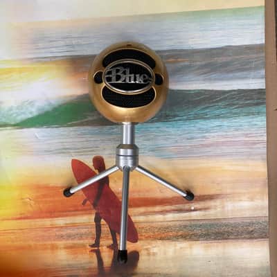 Blue Snowball USB Condenser microphone Mic 2010s - Textured White recording, podcast pro audio image 2