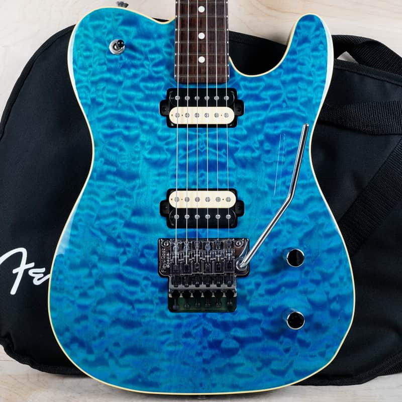 Fender Ishibashi FSR Modern Telecaster HH Floyd Rose 2021 Caribbean Blue Transparent Japan Floyd Rose Locking Tremolo MIJ w/ Gig Bag