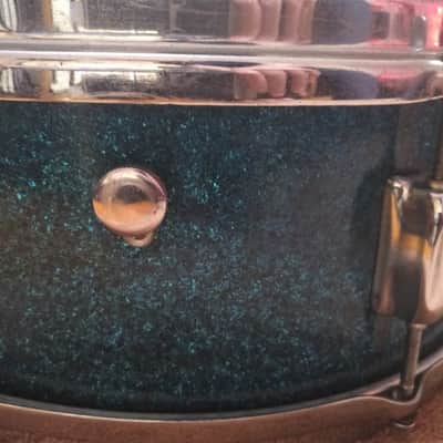 Raven Snare Drum 1960's Blue Sparkle w/Slingerland Snare Throw image 7