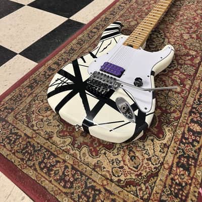 EVH Striped Series Electric Guitar 2013 - Present - White with Black Stripes image 1