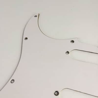 Lefty Vintage Style Beveled Edge Strat Pickguard Aged Custom Strat Style 3 Ply Relic White Left Micro Pots #3 image 6
