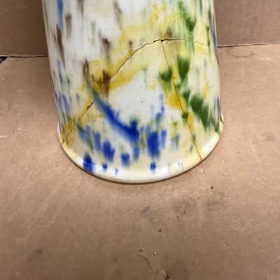 World Beat Percussion Ceramic Djembe Hand Drum w/ Original Beater – Cracked Base image 11