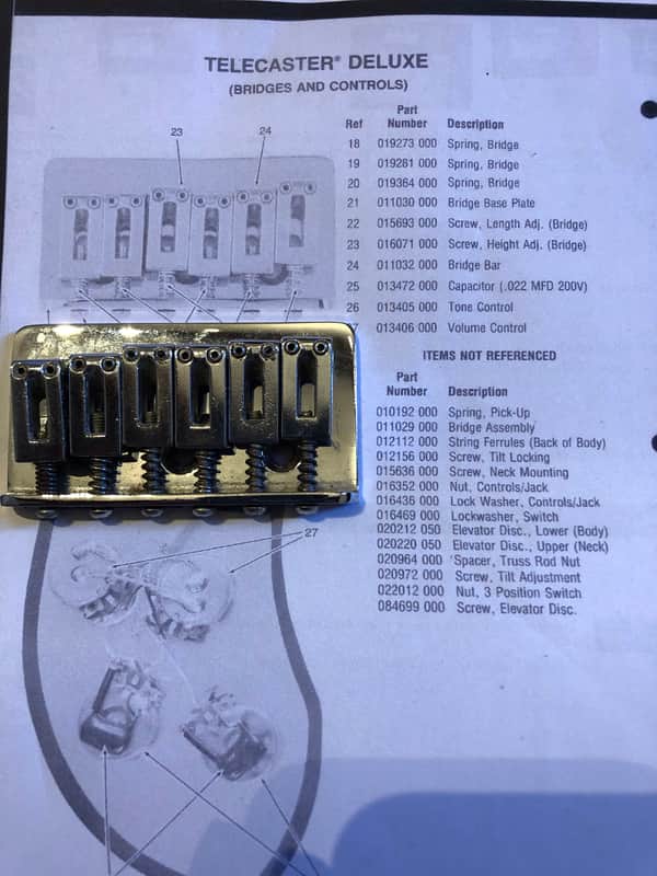 Original 70's Fender Telecaster Deluxe hardtail bridge image 1