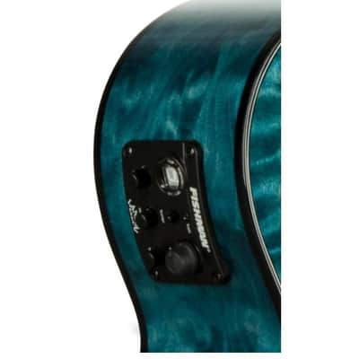Lanikai Quilted Maple Blue Stain Tenor Acoustic/Electric Concert Ukulele +Case | Authorized Dealer image 5