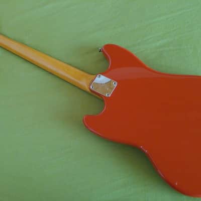 Fender Mustang Bass Guitar, 1999-2002, Fiesta Red, Made in Japan image 2
