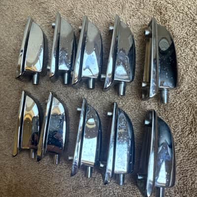 Ludwig Lot of 10 Vintage Large Classic Bass Drum or Tom Lugs - Lot #3 70s - Chrome image 14