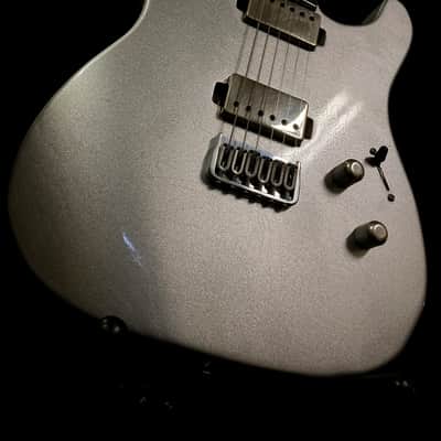 LsL Instruments T Bone 24 Tele, Swamp Ash, Wenge, Custom Shop "Icey" Telecaster, Pale Ice Blue Metallic, Checked Nitro Bad Bone 2, Reversed Headstock image 6