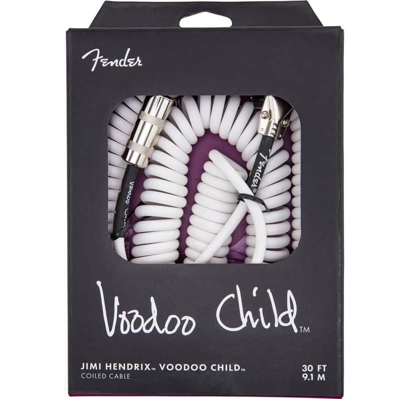 Fender Jimmy Hendrix Voodoo Child 30 Ft Instrument Cable - White image 1