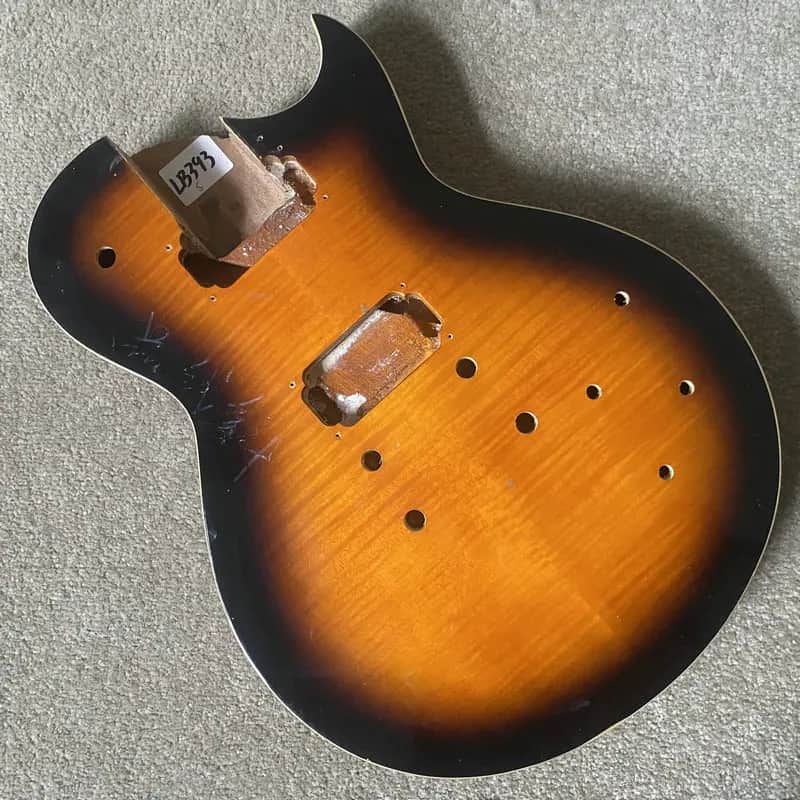 Single Cut Guitar Body, Sunburst, Flamed Maple, Mahogany image 1