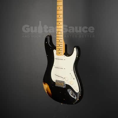 Fender Custom Shop 55 Stratocaster Heavy Relic Aged 2017 - Black Over Chocolate Two Tone Sunburst (COD 2136UG) image 5
