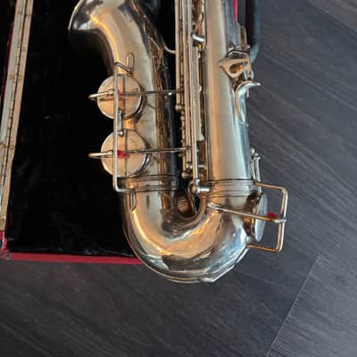 1931 Selmer Paris "Cigar Cutter" Super Sax Alto Saxophone, Silver Plate image 6