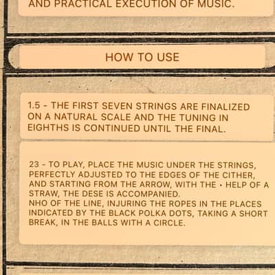Artur Dantas & João Moreira Citara Mini Harpa | Vintage 15-String Lap Harp 1970s - Striped Maroon - With Sheet Music image 8