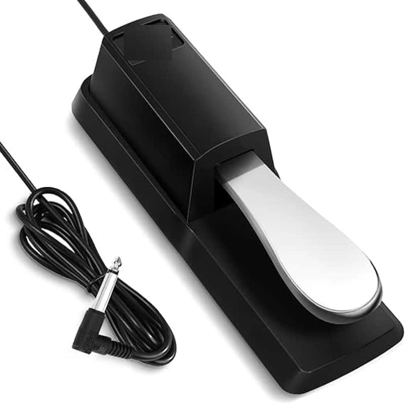 Piano Sustain Pedal,Keyboard Sustain Pedal for Digital Piano With Polarity Switch and Anti-Slip Rubber Bottom For MIDI Keyboards,Digital Pianos,1/4'' (6.35mm) Input Plug Brand New image 1