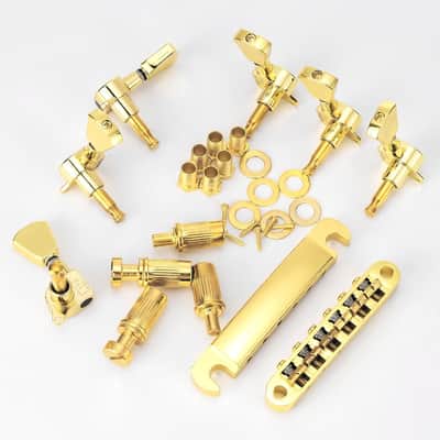 Gold Guitar Parts Set Saddle Bridge Tune-O-Matic Tailpiece and 3L3R Sealed Gear Tuning Pegs Keys Machine Head for Les Paul Electric Guitar image 2