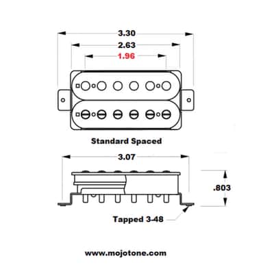 Mojotone 44 Magnum Humbucker Pickup (Bridge) - Double Black Uncovered image 3