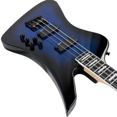Jackson JS Kelly Bird JS3Q Bass Guitar Transparent Blue Burst (Used) image 7