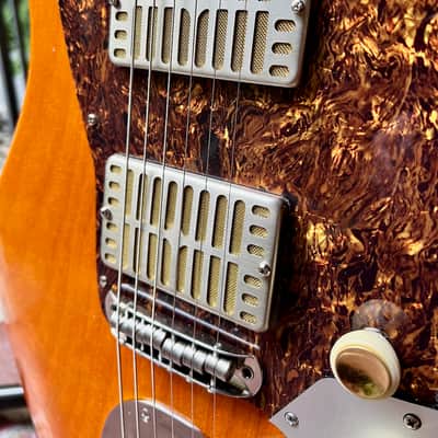 Waterslide Guitars Offset Sunset Orange w/Mojo Dual Foil Gold Pickups, Descendant Vibrato, Staytrem image 6