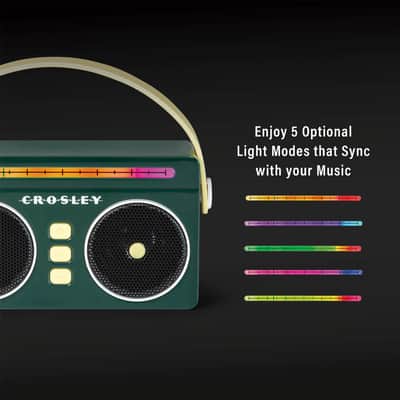 Crosley CR3050A-JU Mini Boombox Retro Portable Bluetooth Speaker, Juniper image 3