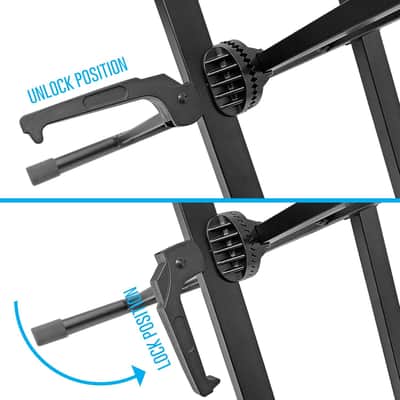 Lightweight 28x16 Portable DJ Table Stand | DJ booth with Double-X Keyboard Stand | DJ Laptop and Controller Stand | Midi Keyboard Stand | Audio Mixer Stand, DJ Desk, DJ Synth Stand image 3