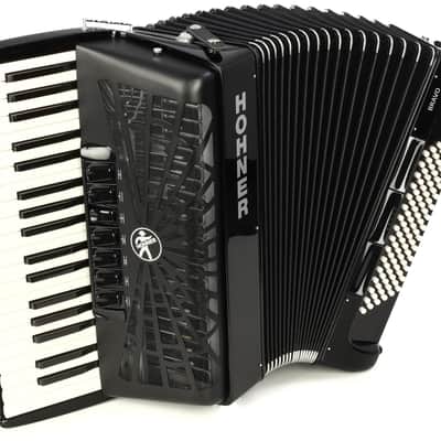 Hohner Bravo III 96 Chromatic Piano Key Accordion - Jet Black image 1