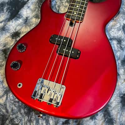 Left-Handed 1998 Yamaha BB300 w/reverse P bass pickup - Candy Apple Red image 2