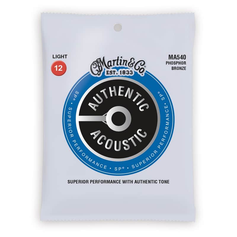 Martin MA540 Authentic Acoustic SP Phosphor Bronze Acoustic Guitar Strings - Light (.12 - .54) image 1