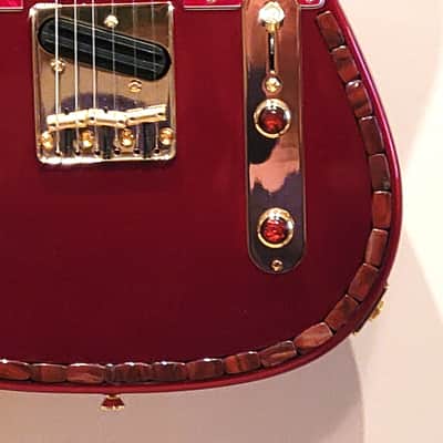 Custom Designed & Crafted Tele Style - Candy Apple Red w/Apple Jasper Stones Serial #080 - 2025 image 9