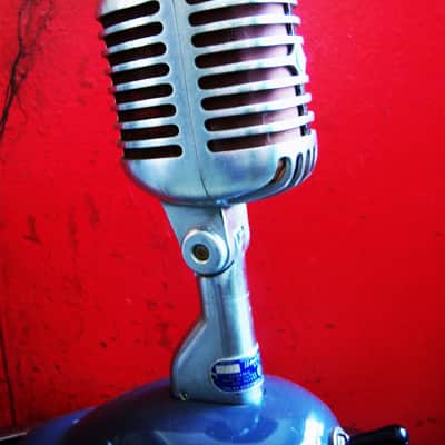 Immagine Vintage 1950's Shure 55S Unidyne dynamic cardioid Microphone w S36 stand Elvis prop display repair - 4