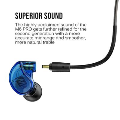 MEE audio M6 PRO 2nd Generation Universal-Fit Noise-Isolating Musicians’ in-Ear Monitors B image 3