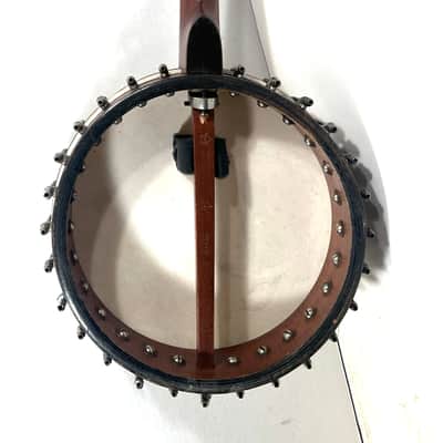 Vega vintage tenor cello banjo 4 strings with painted head New York made Style N “the Tabby” 1924 - Wood and half skin image 7